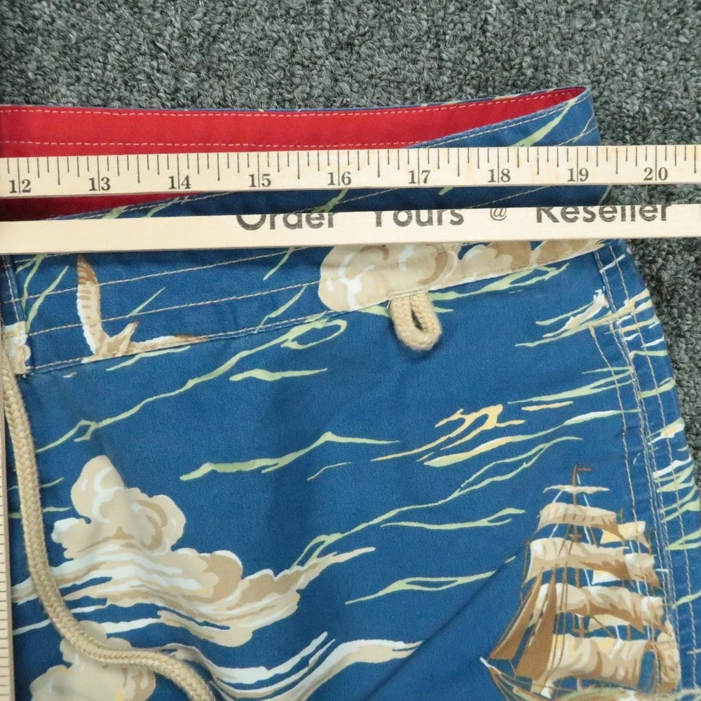 Polo Ralph Lauren Swim Trunks Mens 40 Blue Swimwear Sailing Ships Lined Shorts